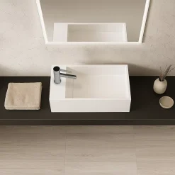 Ambra Lave-mains salle de bain suspendu 35 cm en Solide surface - Manita G* Lavabo