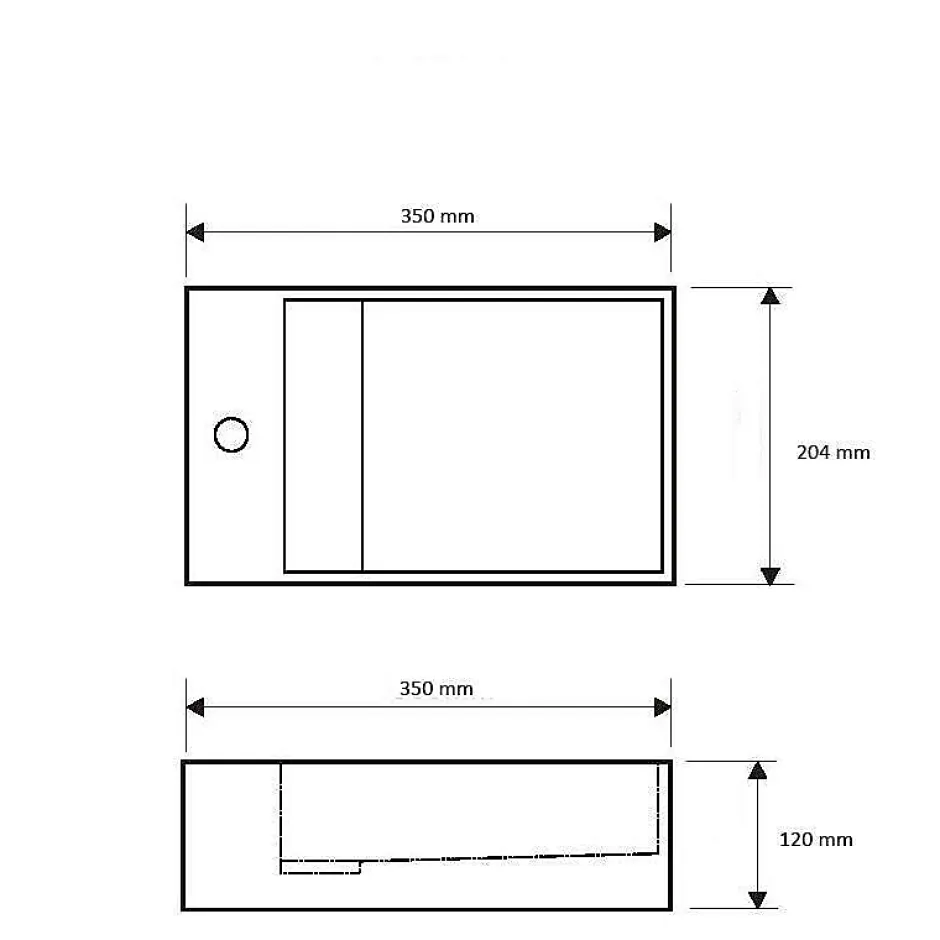 Ambra Lave-mains salle de bain suspendu 35 cm en Solide surface - Manita G* Lavabo