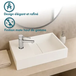 Ambra Lave-mains salle de bain suspendu 35 cm en Solide surface - Manita G* Lavabo