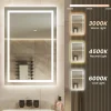 Sofetiy Max LED Miroir Lumineux Tricolore + Anti-buée 80x60cm Salle de Bain Dimmable,Tactile Miroir de salle de bains LED