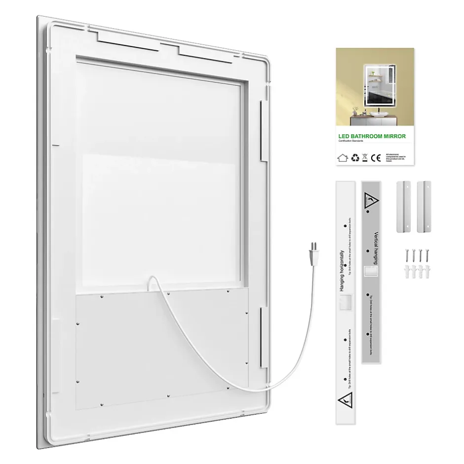 Sofetiy Max LED Miroir Lumineux Tricolore + Anti-buée 80x60cm Salle de Bain Dimmable,Tactile Miroir de salle de bains LED