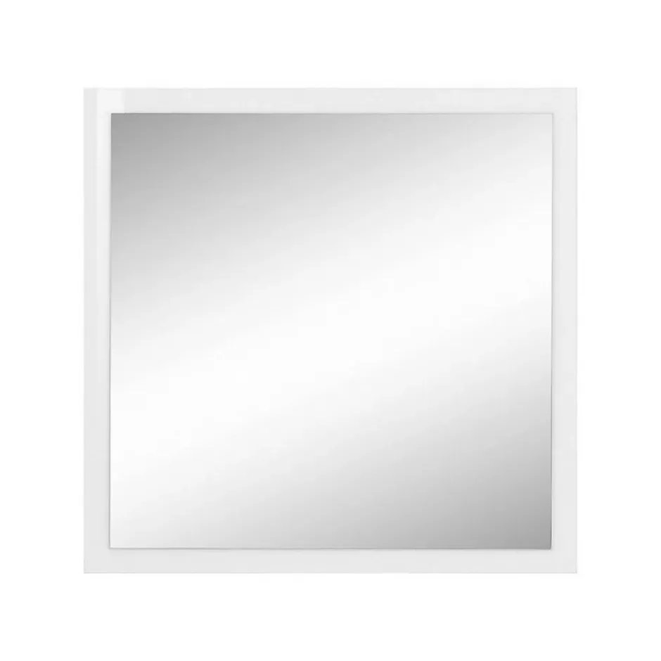 Dmora Lelia Mirror, Miroir de salle de bain, 100% Made in Italy, 60x2h60 cm, Blanc brillant