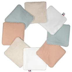 Sevira Kids Lingettes bébé lavables en lin 8 pièces