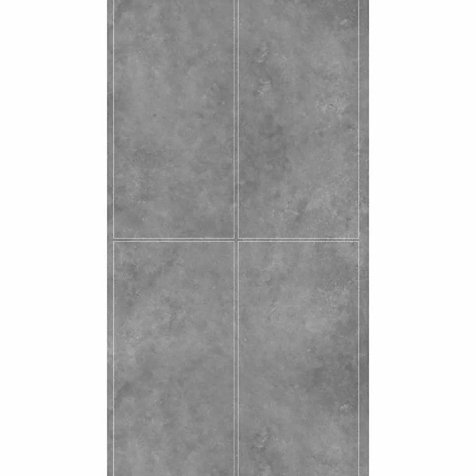 Decoon Lot de 4 Dalles Murales Douche SPC/PVC Décor effet Pierre Gris - 59,2x118,4cm - 2,8M²