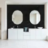 Decoon Lot de 4 Dalles Murales Douche SPC/PVC Décor Marbre Noir satiné - 59,2x118,4cm - 2,8M²
