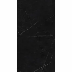 Decoon Lot de 4 Dalles Murales Douche SPC/PVC Décor Marbre Noir satiné - 59,2x118,4cm - 2,8M²