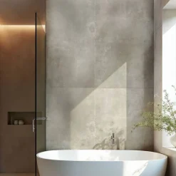 Decoon Lot de 4 Dalles Murales Douche SPC/PVC Décor effet Pierre Beige - 59,2x118,4cm - 2,8M²