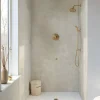 Decoon Lot de 8 Dalles Murales Douche SPC/PVC Décor effet Pierre Beige - 38,9x77,8cm - 2,42M²* Panneau Mural De Salle De Bains