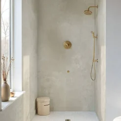 Decoon Lot de 8 Dalles Murales Douche SPC/PVC Décor effet Pierre Beige - 38,9x77,8cm - 2,42M²* Panneau Mural De Salle De Bains