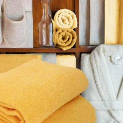 Linnea Lot de 2 draps de bain 90x150 cm ALPHA jaune Or