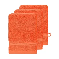 Sensei Maison Lot de 3 gants de toilette 550 g/m² Corail 16x22 cm LUXURY* Gant De Toilette