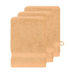 Sensei Maison Lot de 3 gants de toilette 550 g/m² Pêche 16x22 cm LUXURY