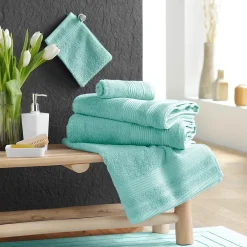 Eden Lot de 2 gants de toilette 15 x 21 cm Tendresse vert celadon