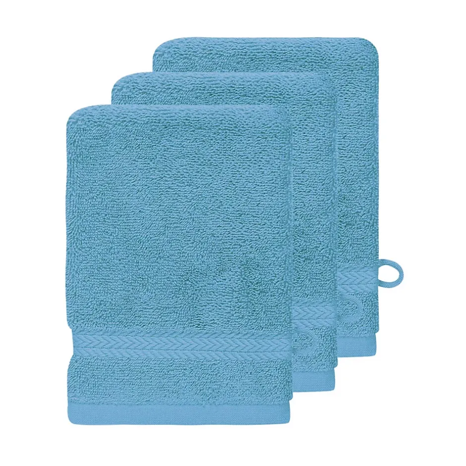 Sensei Maison Lot de 3 gants de toilette 550 g/m² Cobalt 16x22 cm LUXURY* Gant De Toilette