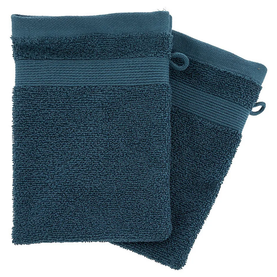 Eden Lot de 2 gants de toilette 15 x 21 cm Couleur moderne bleu encre