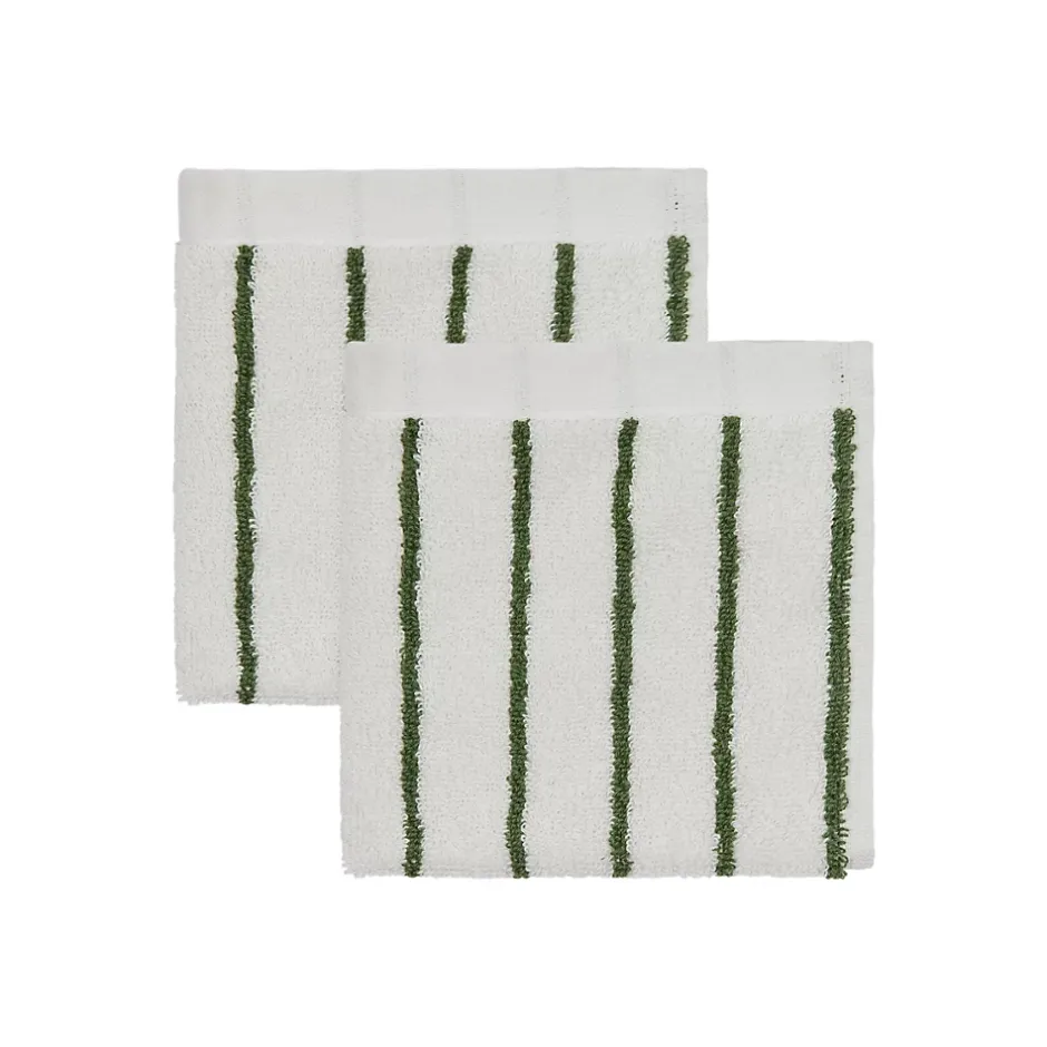 OYOY Living Lot de 2 gants de toilette blanc en coton organique h30x30cm* Serviette De Toilette