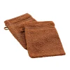 Eden Lot de 2 gants de toilette 15 x 21 cm Tendresse caramel