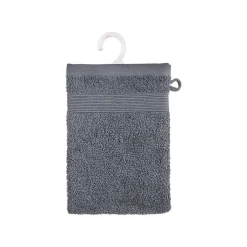 Atmosphera Créateur D'Intérieur Lot de 2 gants de toilette - coton 450 gr/m² - gris anthracite 15x21 cm - Atmosphera