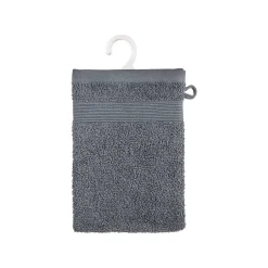 Atmosphera Créateur D'Intérieur Lot de 2 gants de toilette - coton 450 gr/m² - gris anthracite 15x21 cm - Atmosphera