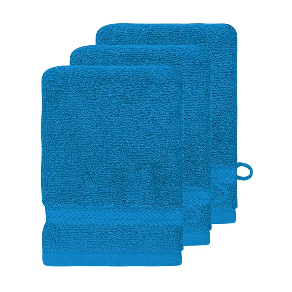 Sensei Maison Lot de 3 gants de toilette 550 g/m² Ocean 16x22 cm LUXURY* Gant De Toilette