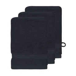 Sensei Maison Lot de 3 gants de toilette 550 g/m² Bleu Nuit 16x22 cm LUXURY* Gant De Toilette