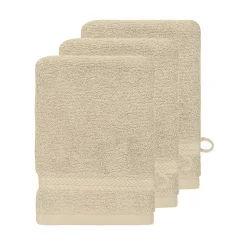 Sensei Maison Lot de 3 gants de toilette 550 g/m² Ficelle 16x22 cm LUXURY