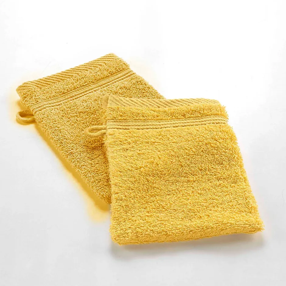 Eden Lot de 2 gants de toilette 15 x 21 cm Tendresse jaune* Serviette De Toilette