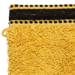 Atmosphera Créateur D'Intérieur Lot de 2 gants de toilette Joia - coton 550 gr/m² - jaune moutarde 15x21 cm - Atmosphera* Gant De Toilette