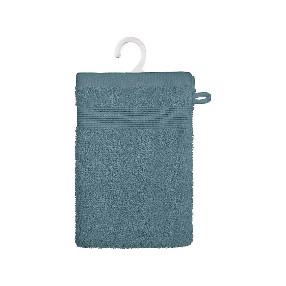 Atmosphera Créateur D'Intérieur Lot de 2 gants de toilette - coton 450 gr/m² - bleu orage 15x21 cm - Atmosphera* Gant De Toilette