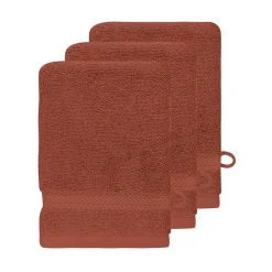 Sensei Maison Lot de 3 gants de toilette 550 g/m² Terracota 16x22 cm LUXURY