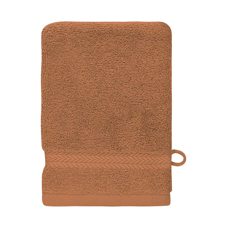 Sensei Maison Lot de 3 gants de toilette 550 g/m² Brique 16x22 cm LUXURY