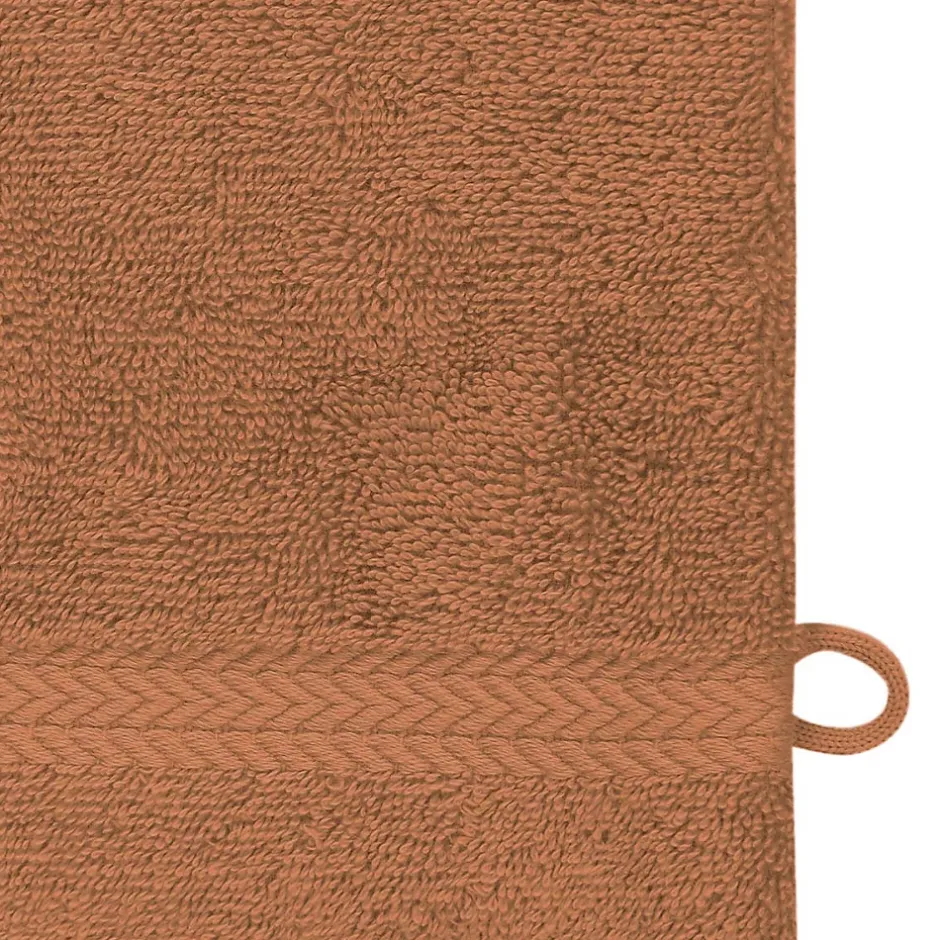 Sensei Maison Lot de 3 gants de toilette 550 g/m² Brique 16x22 cm LUXURY