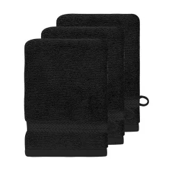 Sensei Maison Lot de 3 gants de toilette 550 g/m² Noir 16x22 cm LUXURY* Gant De Toilette