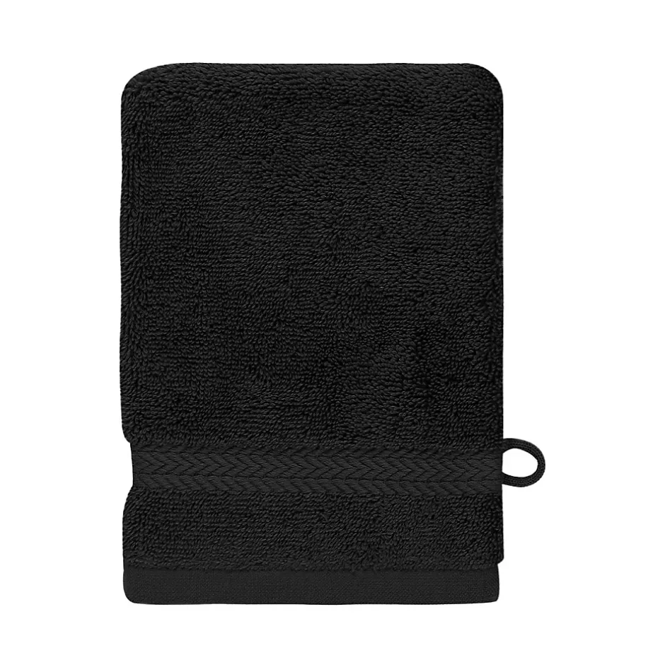 Sensei Maison Lot de 3 gants de toilette 550 g/m² Noir 16x22 cm LUXURY* Gant De Toilette