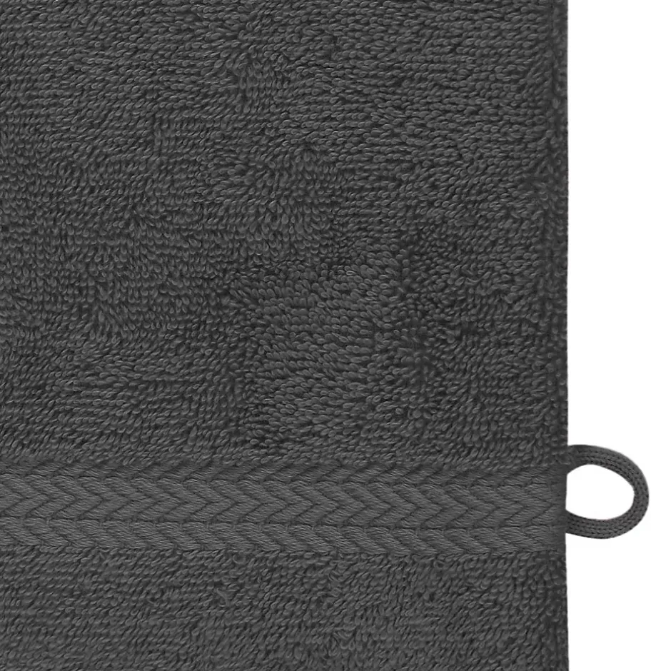Sensei Maison Lot de 3 gants de toilette 550 g/m² Anthracite 16x22 cm LUXURY* Gant De Toilette