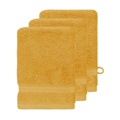 Sensei Maison Lot de 3 gants de toilette 550 g/m² Safran 16x22 cm LUXURY