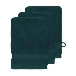 Sensei Maison Lot de 3 gants de toilette 550 g/m² Petrol 16x22 cm LUXURY