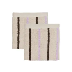 OYOY Living Lot de 2 gants de toilette rose en coton organique h30x30 cm