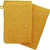 Atmosphera Créateur D'Intérieur Lot de 2 gants de toilette - coton 450 gr/m² - jaune moutarde 15x21 cm - Atmosphera