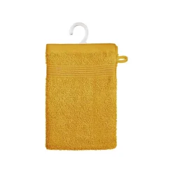 Atmosphera Créateur D'Intérieur Lot de 2 gants de toilette - coton 450 gr/m² - jaune moutarde 15x21 cm - Atmosphera