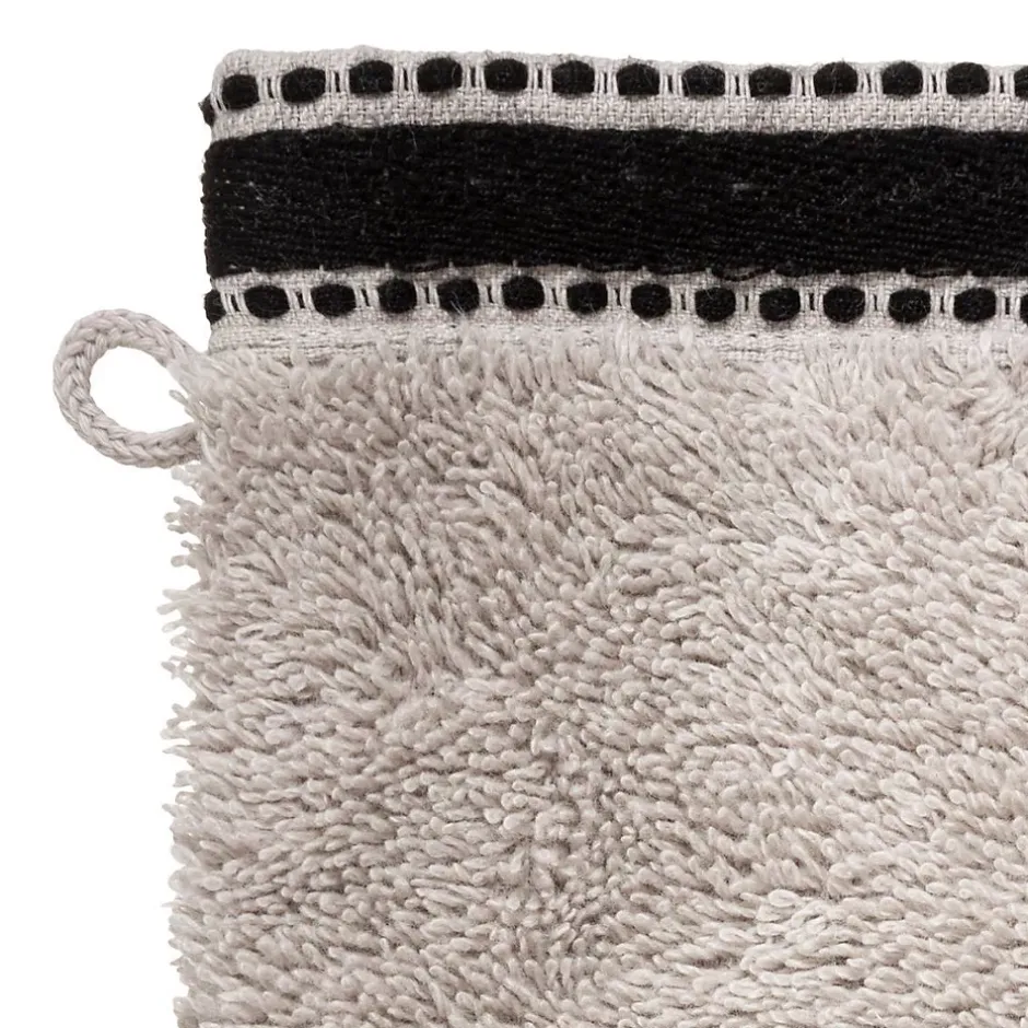 Atmosphera Créateur D'Intérieur Lot de 2 gants de toilette Joia - coton 550 gr/m² - lin 15x21 cm - Atmosphera