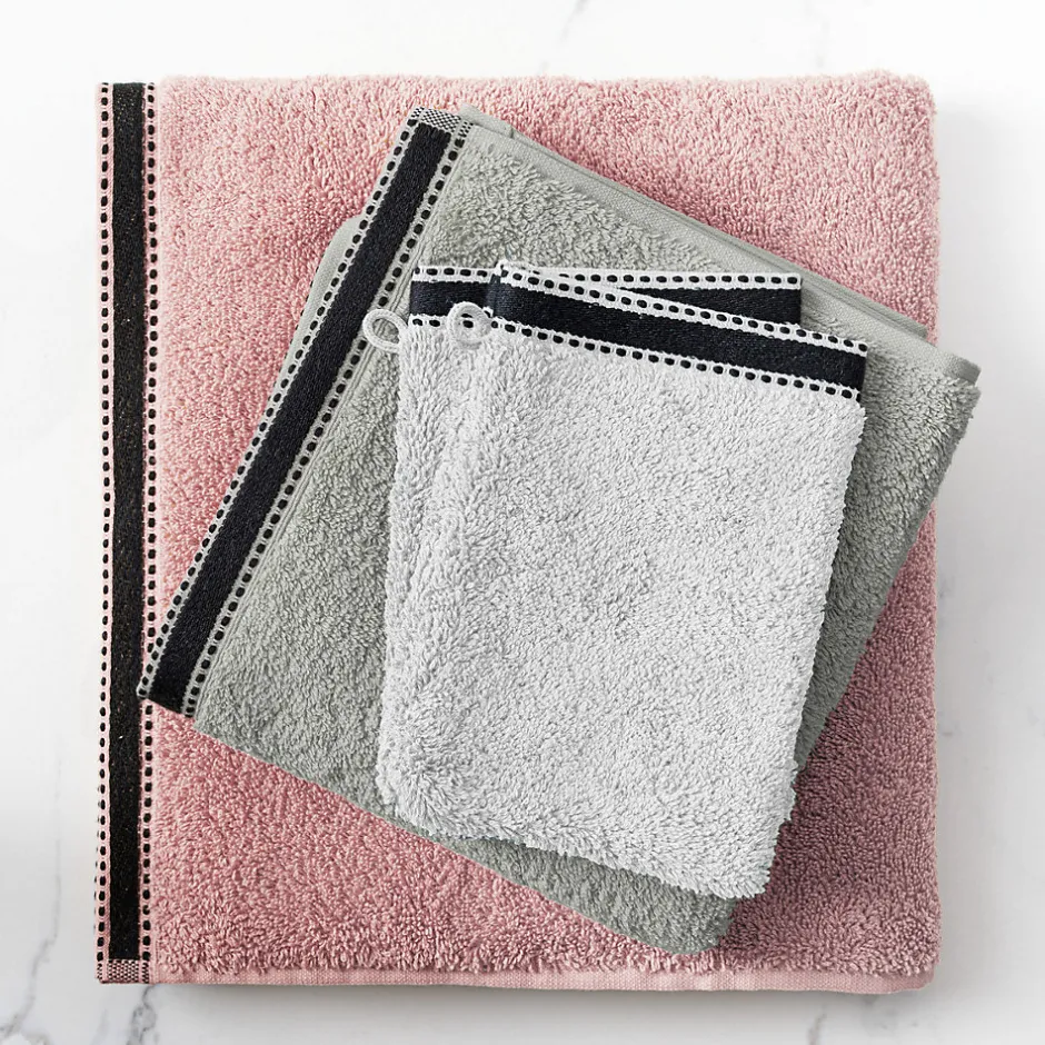 Atmosphera Créateur D'Intérieur Lot de 2 gants de toilette Joia - coton 550 gr/m² - lin 15x21 cm - Atmosphera