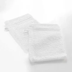 Eden Lot de 2 gants de toilette 15 x 21 cm Tendresse blanc