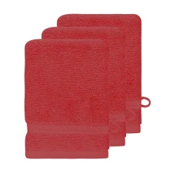 Sensei Maison Lot de 3 gants de toilette 550 g/m² Rubis 16x22 cm LUXURY* Gant De Toilette