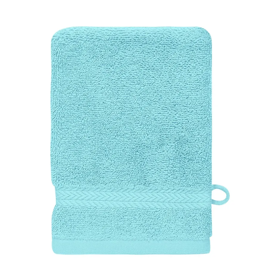 Sensei Maison Lot de 3 gants de toilette 550 g/m² Bleu Turquoise 16x22 cm LUXURY* Gant De Toilette