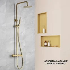 Italbox Lot de 2 Niches de Douche Or Satiné - 30x30 cm - Rangement Mural Salle de Bain - NOOK* Niche De Salle De Bains