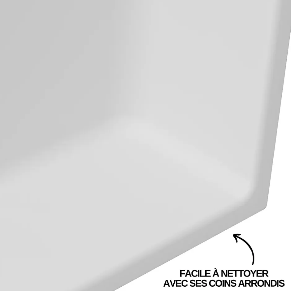 Italbox Lot de 2 Niches de Douche Blanc Satiné - 30x30 cm et 30x60 cm - Rangement Mural Salle de Bain - NOOK* Niche De Salle De Bains