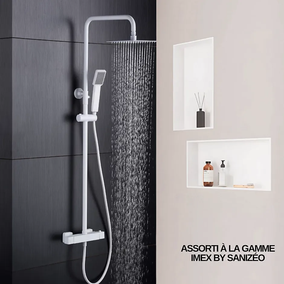 Italbox Lot de 2 Niches de Douche Blanc Satiné - 30x30 cm et 30x60 cm - Rangement Mural Salle de Bain - NOOK* Niche De Salle De Bains