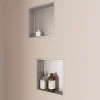Italbox Lot de 2 Niches de Douche Gris Satiné - 30x30 cm - Rangement Mural Salle de Bain - NOOK