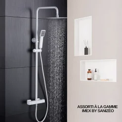 Italbox Lot de 2 Niches de Douche Blanc Satiné - 30x30 cm - Rangement Mural Salle de Bain - NOOK
